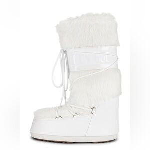 Moon Boot Icon Faux Fur Boots White